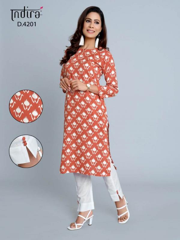 Indira Pink City 2 cotton kurti and pant set